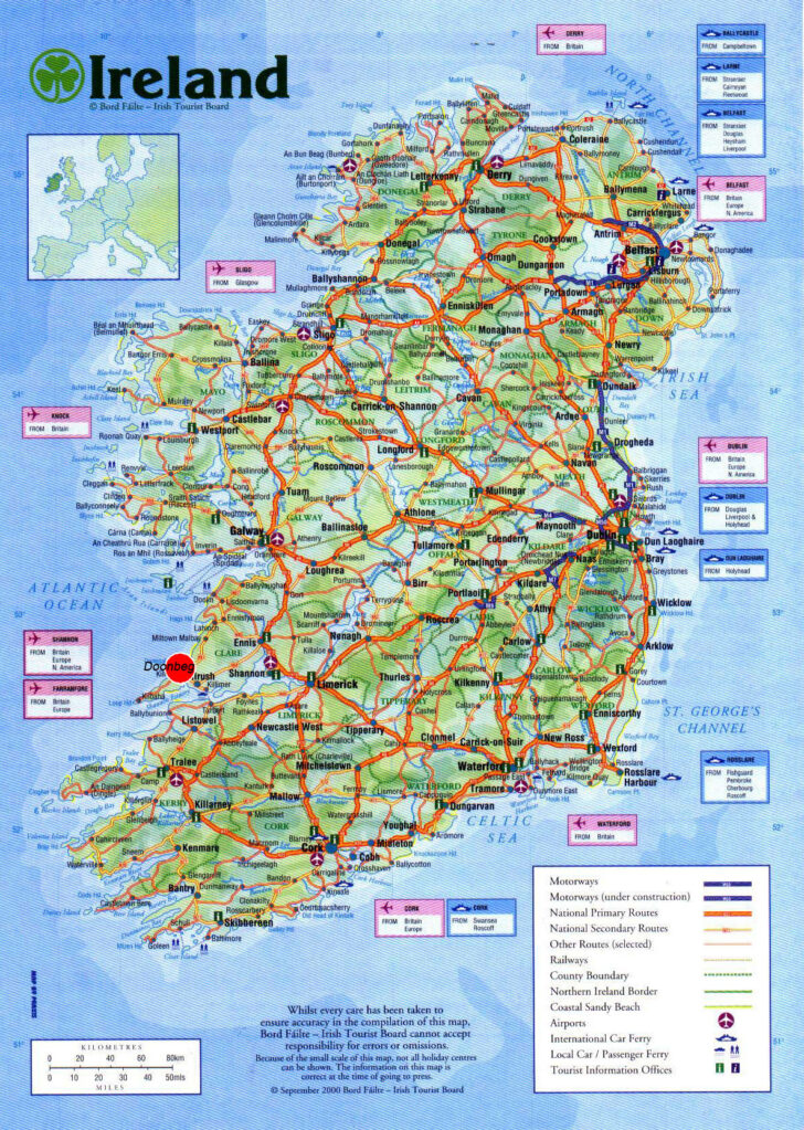 Ireland Road Map Printable