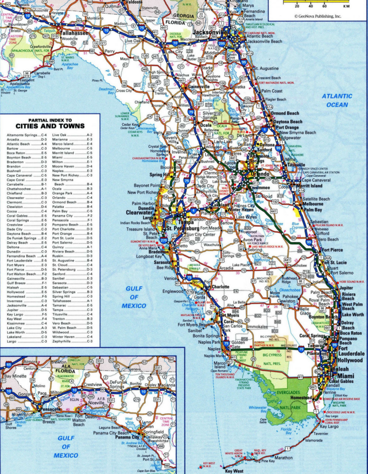 Large Detailed Roads And Highways Map Of Florida State With All 1 728x939 