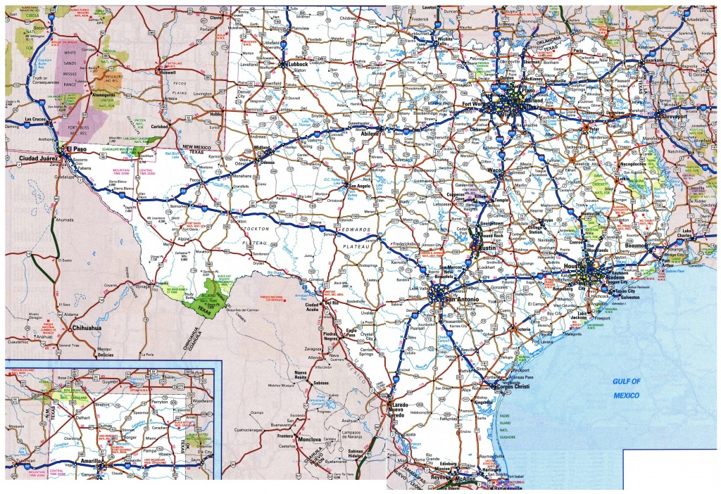 Large Detailed Roads And Highways Map Of Texas State With All Cities 