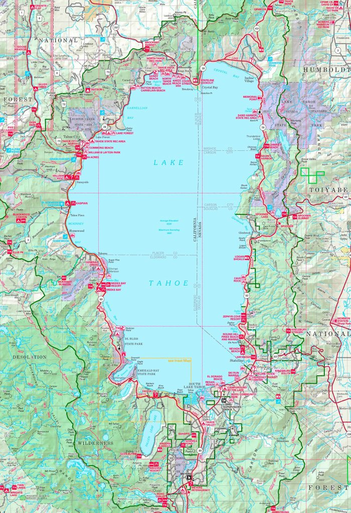 Printable Map Of Lake Tahoe