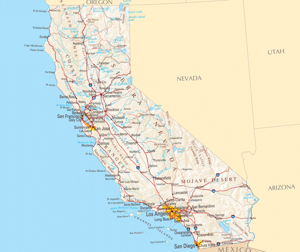 Large Map Of Southern California Printable Maps