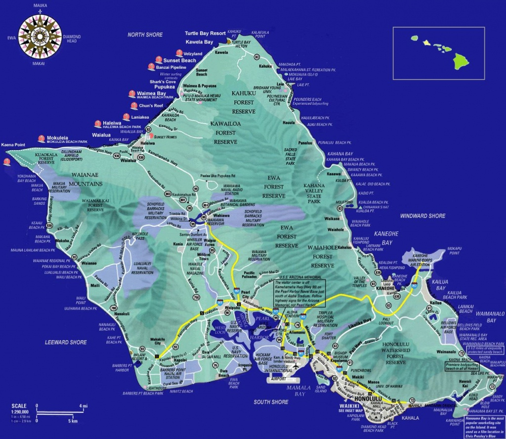 Large Oahu Island Maps For Free Download And Print High Resolution 