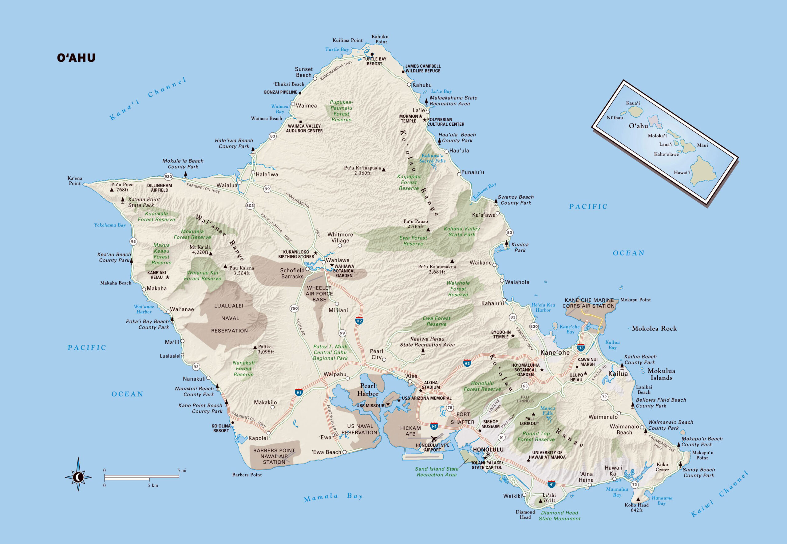 Large Oahu Island Maps For Free Download And Print High Resolution 