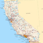 Large Road Map Of California Sate With Relief And Cities California