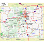 Large Roads And Highways Map Of Colorado State Poster 20 X 30 20 Inch
