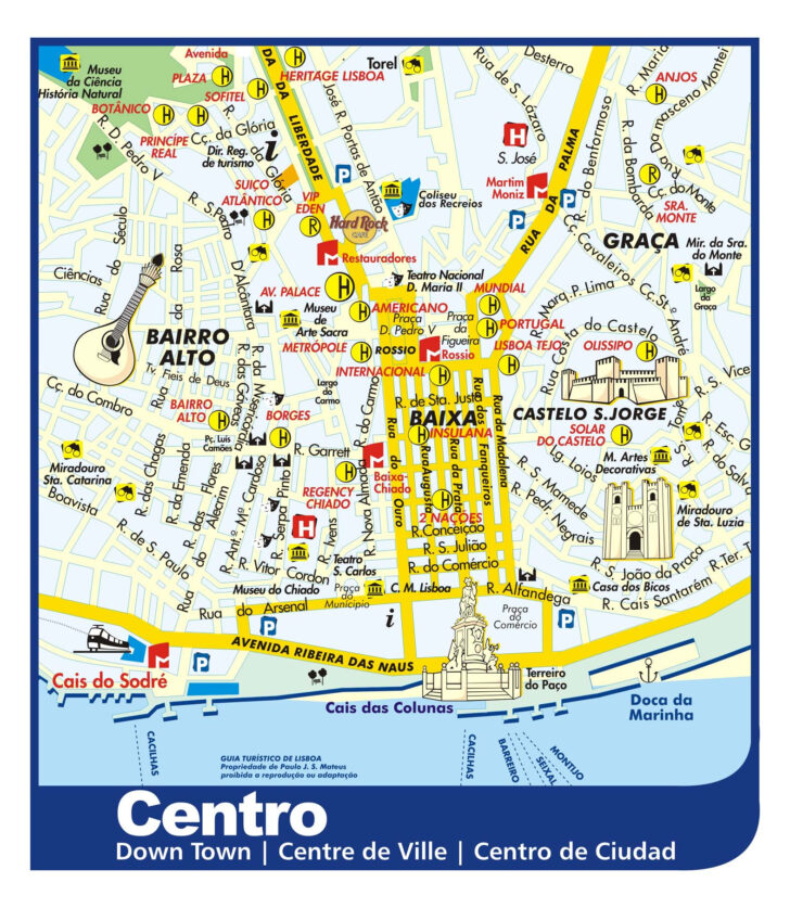 Lisbon Tourist Map Printable