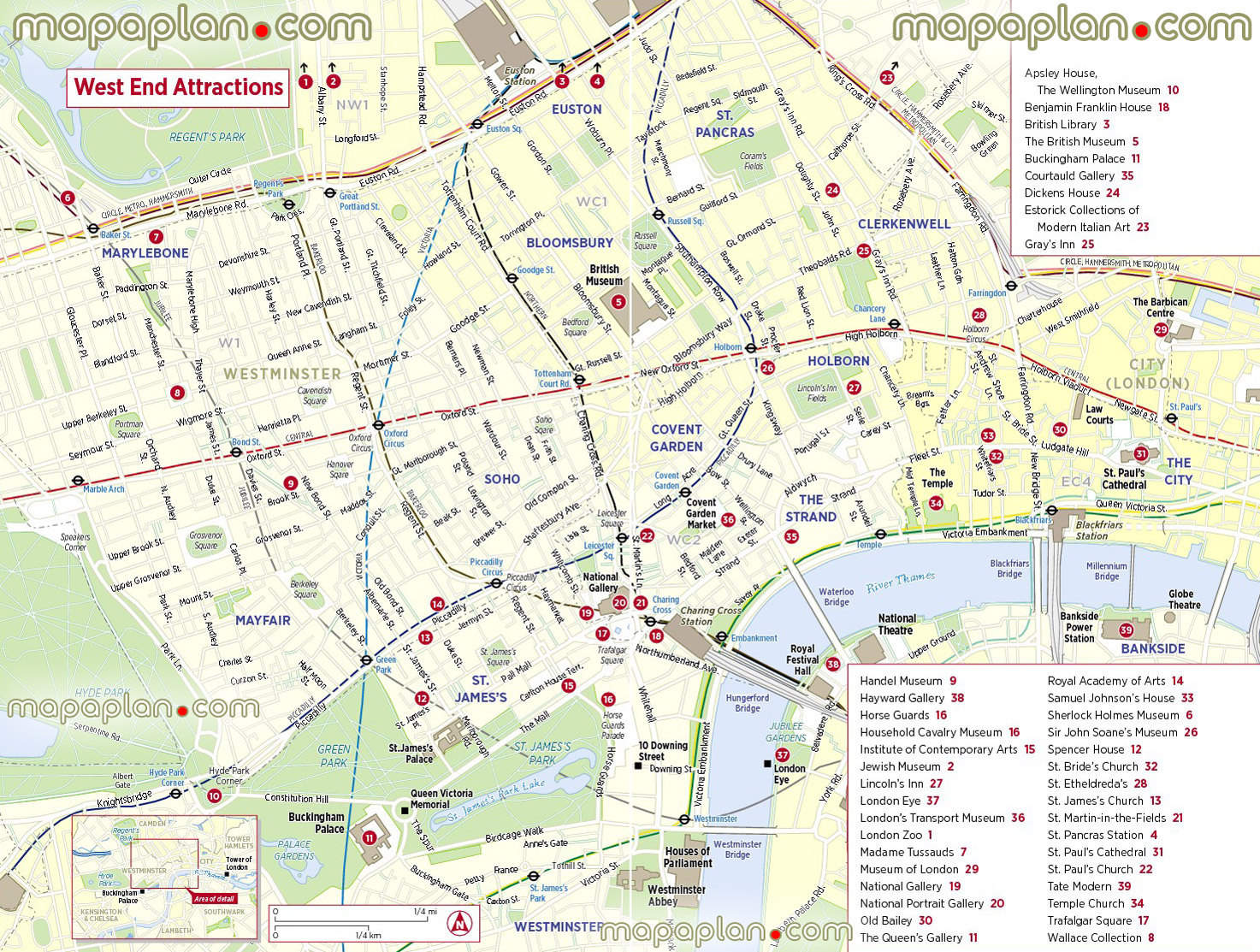 London Map Explore Famous West End Sites