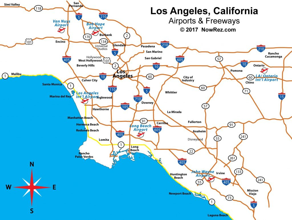Los Angeles Freeway Map City Sightseeing Tours Map Of Southern 