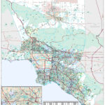 Los Angeles Long Beach Anaheim CA Metro Area Wall Map Premium Style By