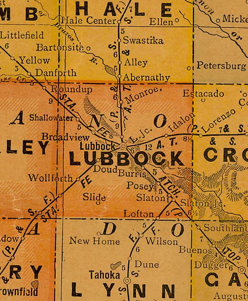 Lubbock County TX History Cities Towns Courthouse Vintage Maps 