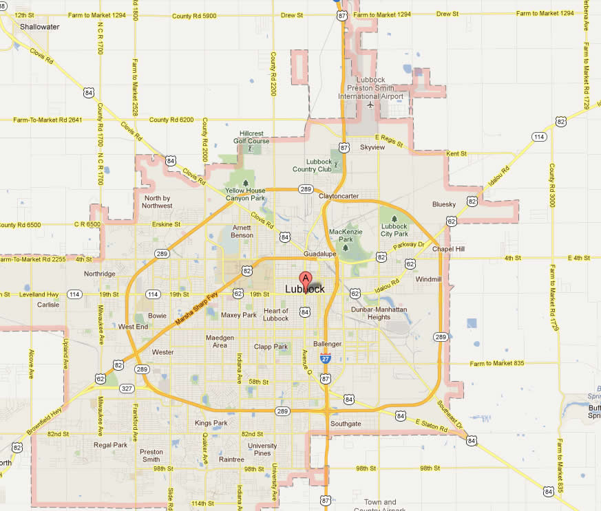 Lubbock Texas Map