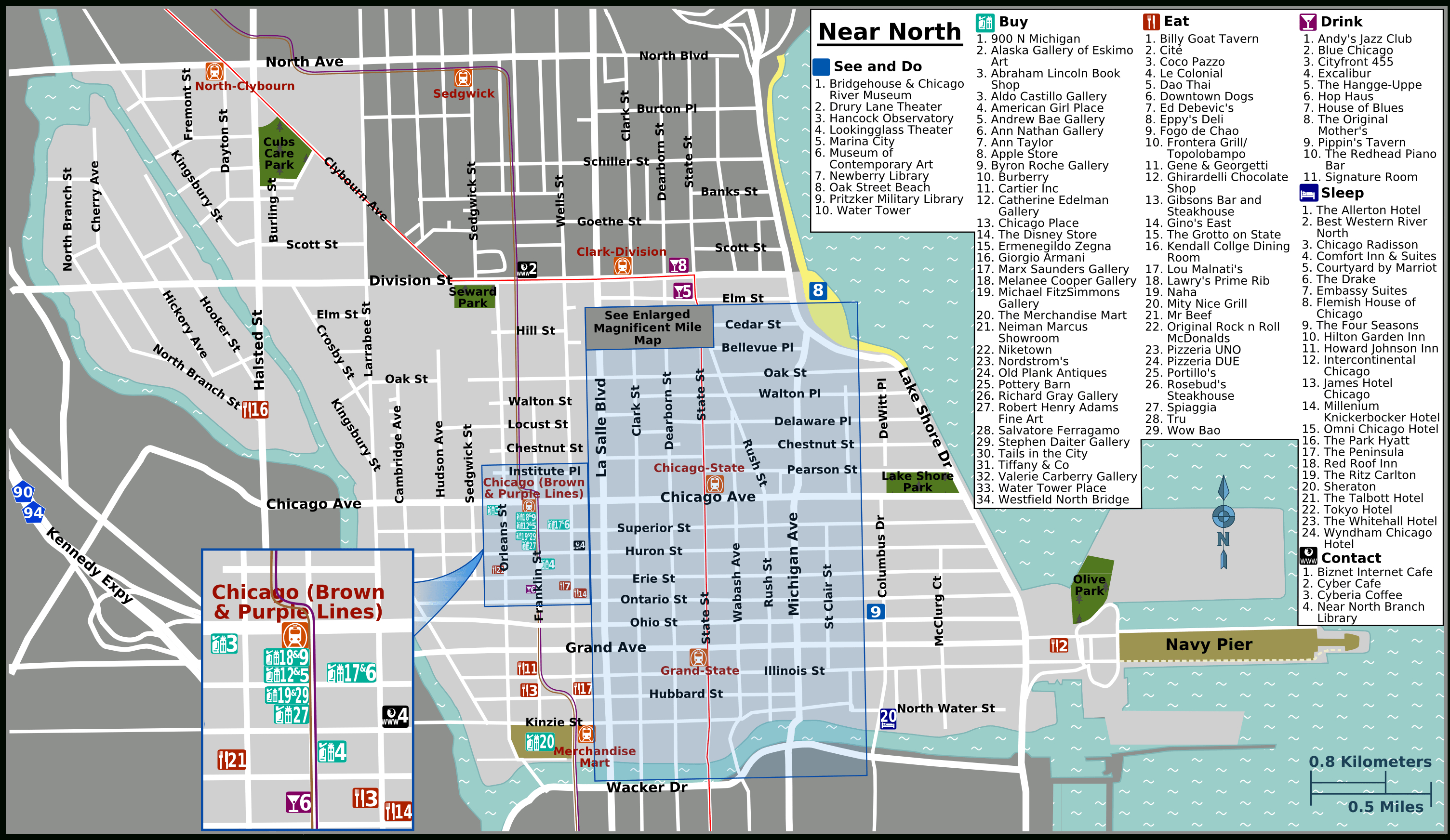 Magnificent Mile Map Printable Printable Maps