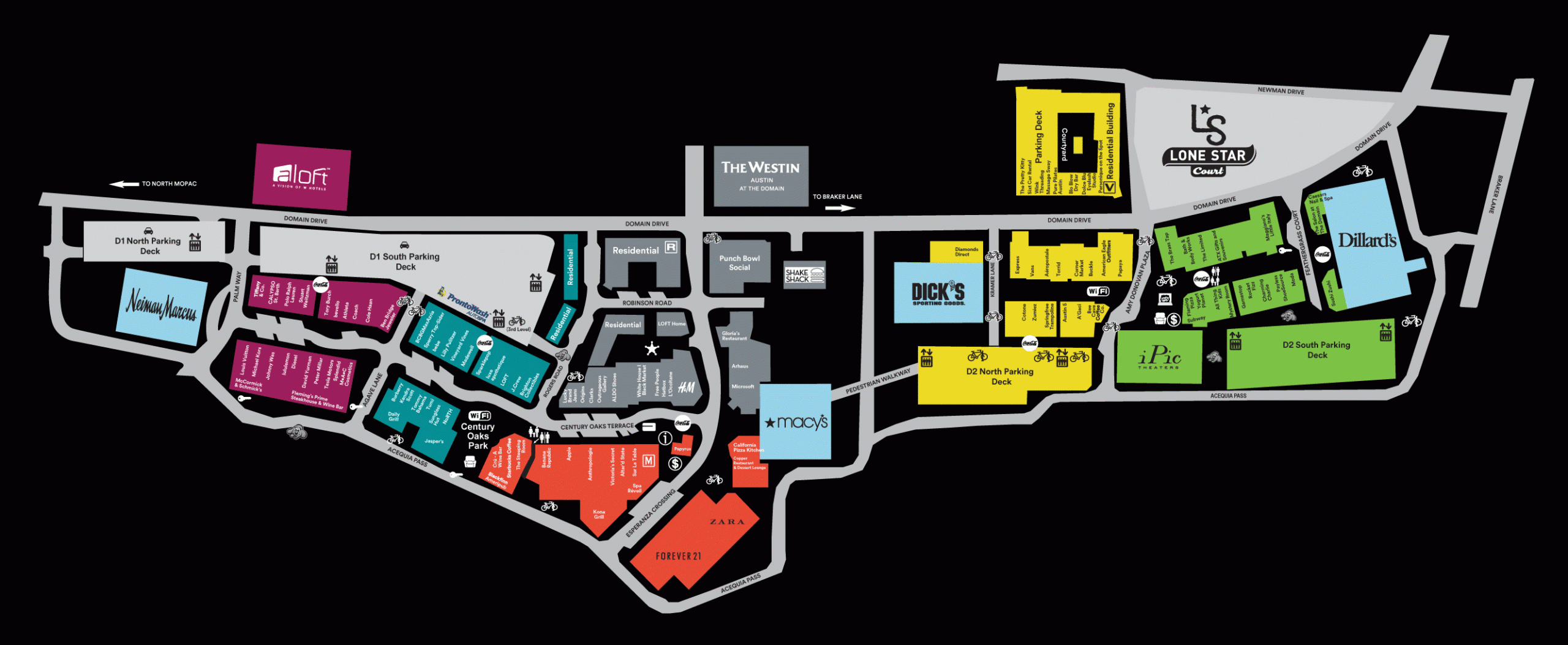 Map Of The Domain In Austin Texas | Wells Printable Map