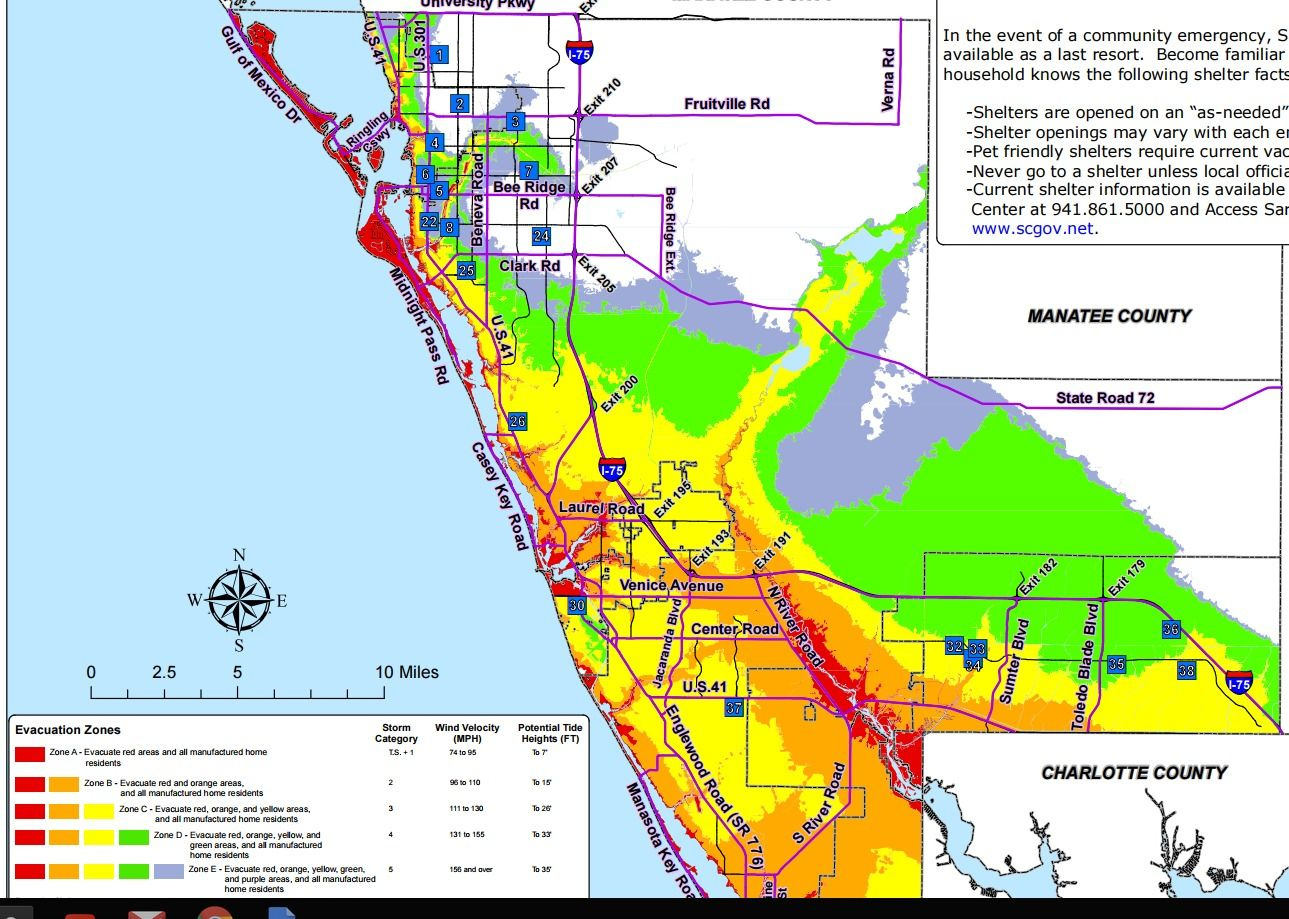 Manatee County Updates Hurricane Storm Surge Maps Sarasota Florida 