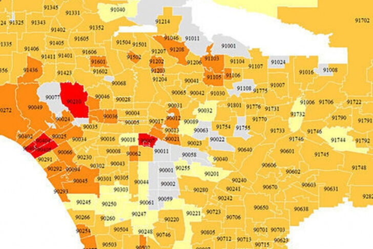 Los Angeles Zip Code Map Printable