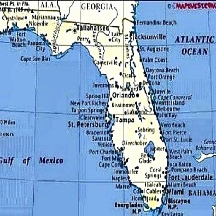 Florida Map Gulf Side