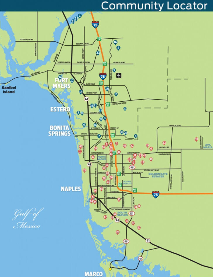 Map Of Bonita Springs And Naples Florida