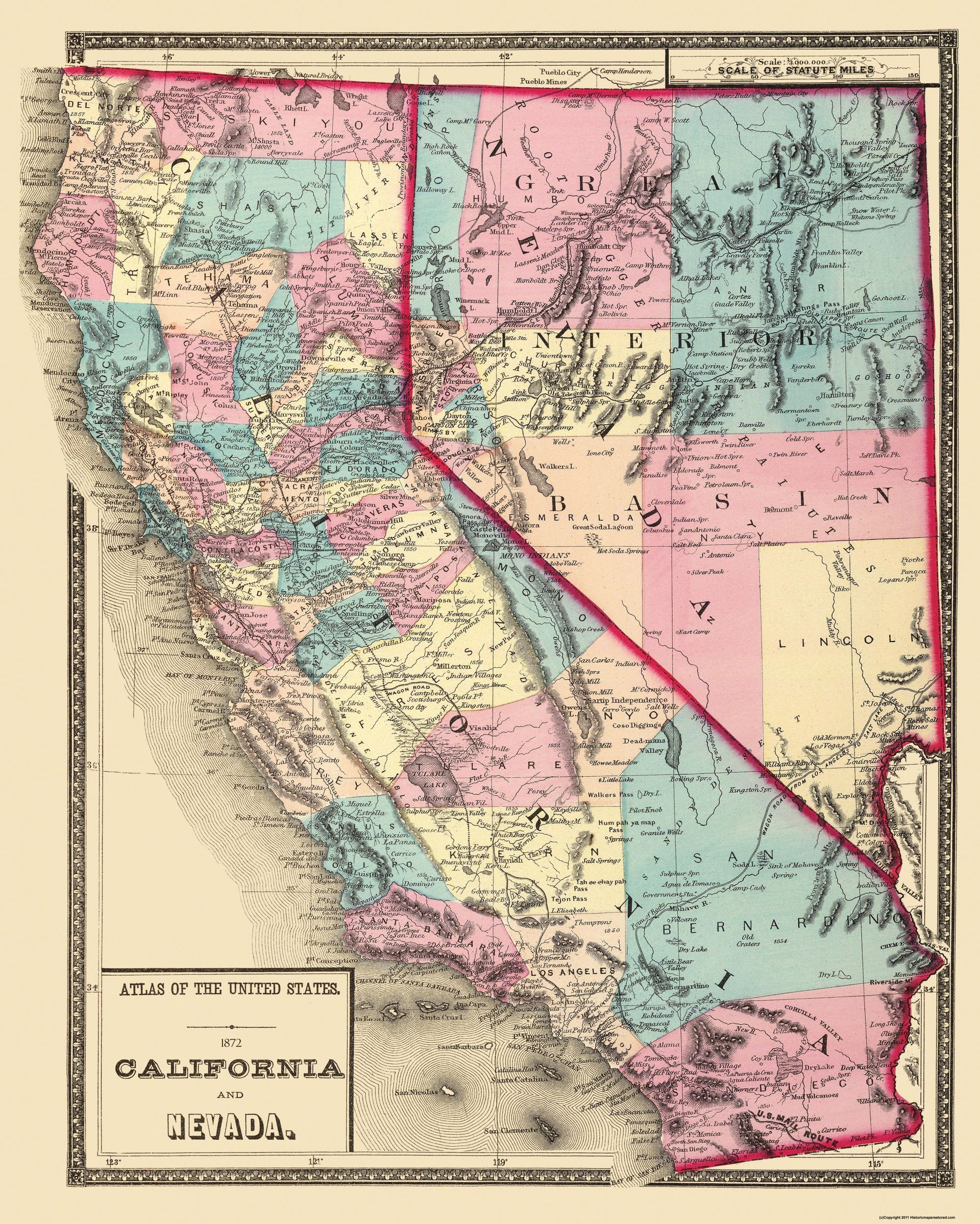 Map Of California And Nevada California Map