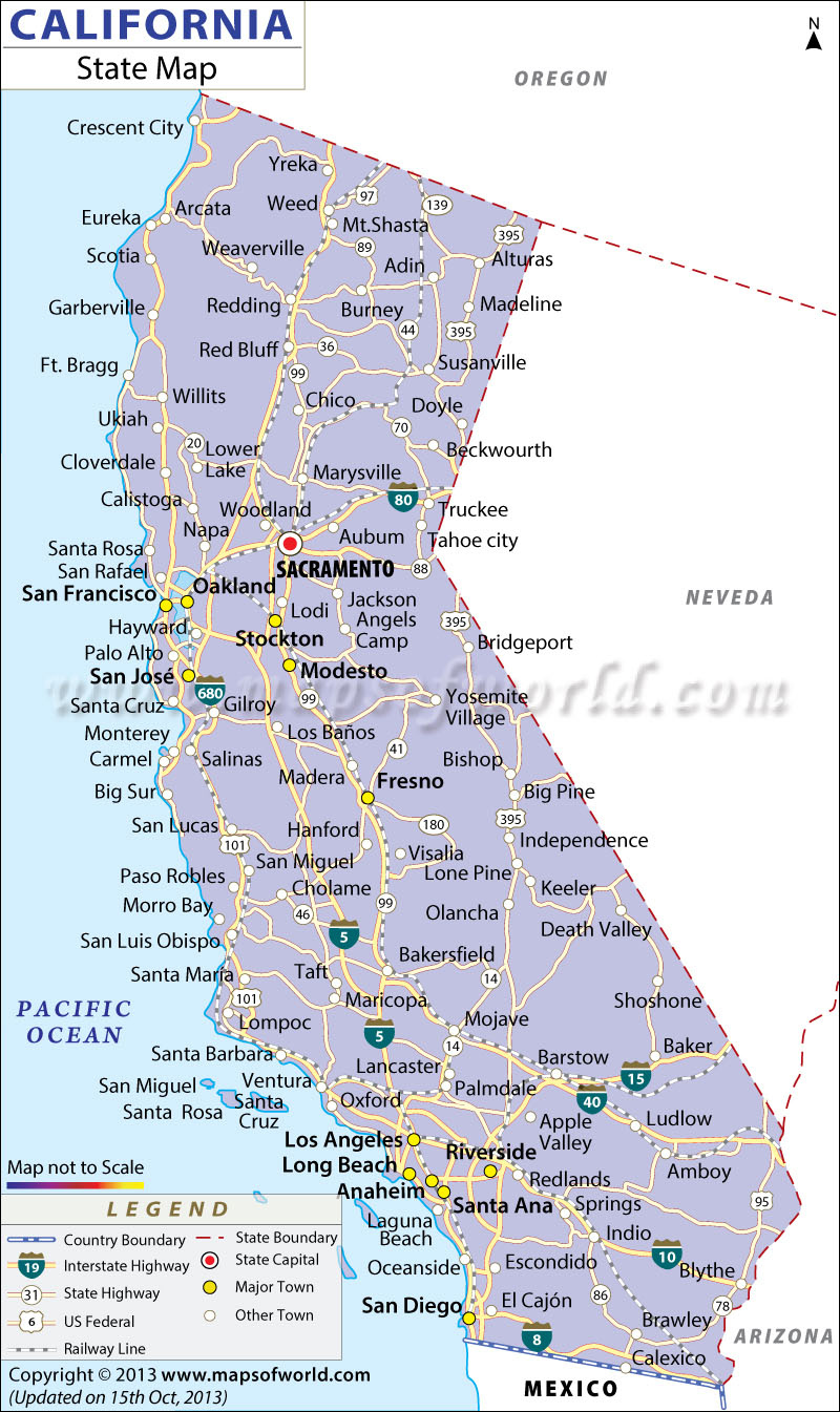 MAP OF CALIFORNIA Nxsone45