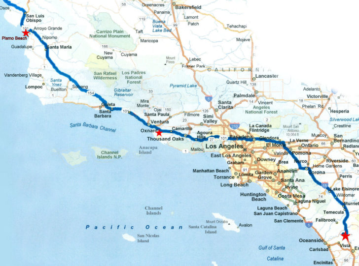 Printable Map Of California Coast