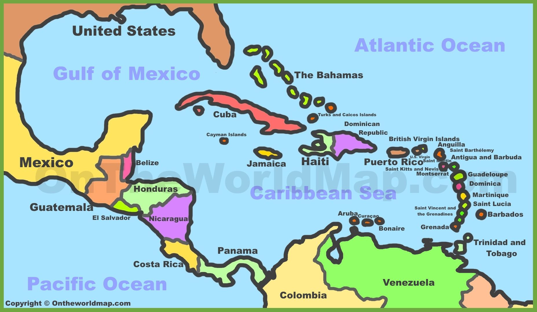Map Of Caribbean Sea And Gulf Of Mexico