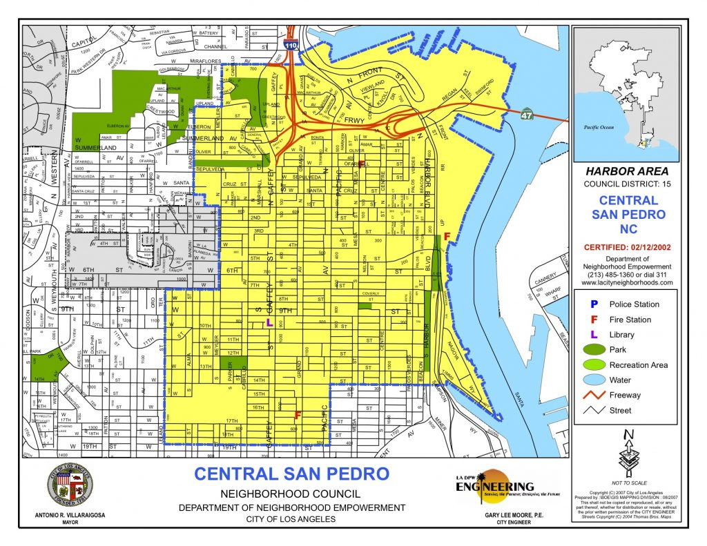 Map Of Central Boundaries Central San Pedro Neighborhood Council 