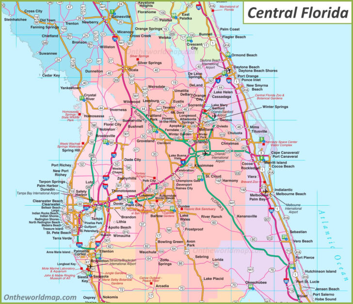 Map Of Central Florida  Wells Printable Map