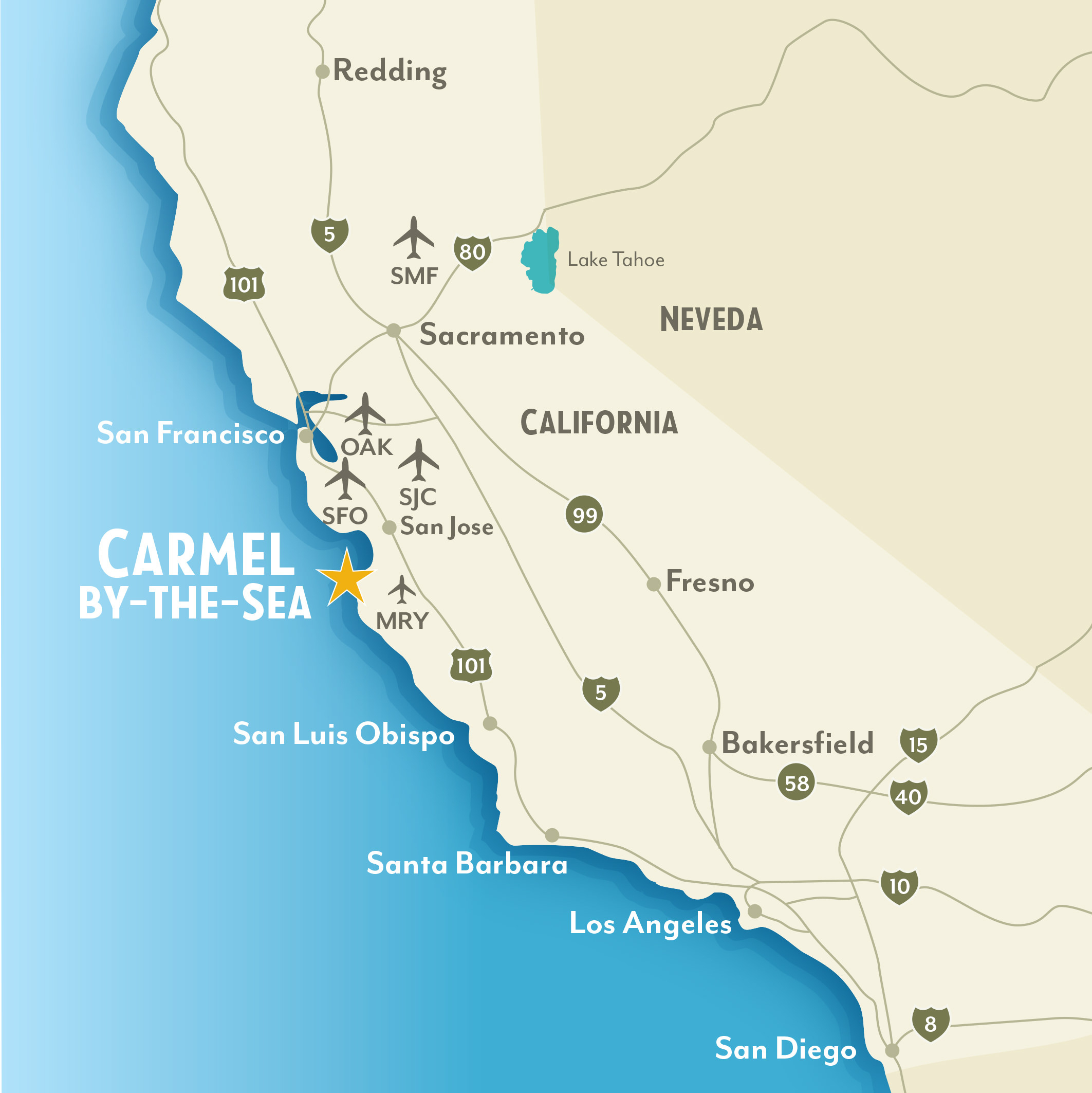 Map Of Charming California Klipy Charming California Map 