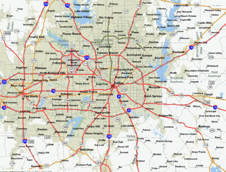 Dallas Tx Maps And Surrounding Area Printable