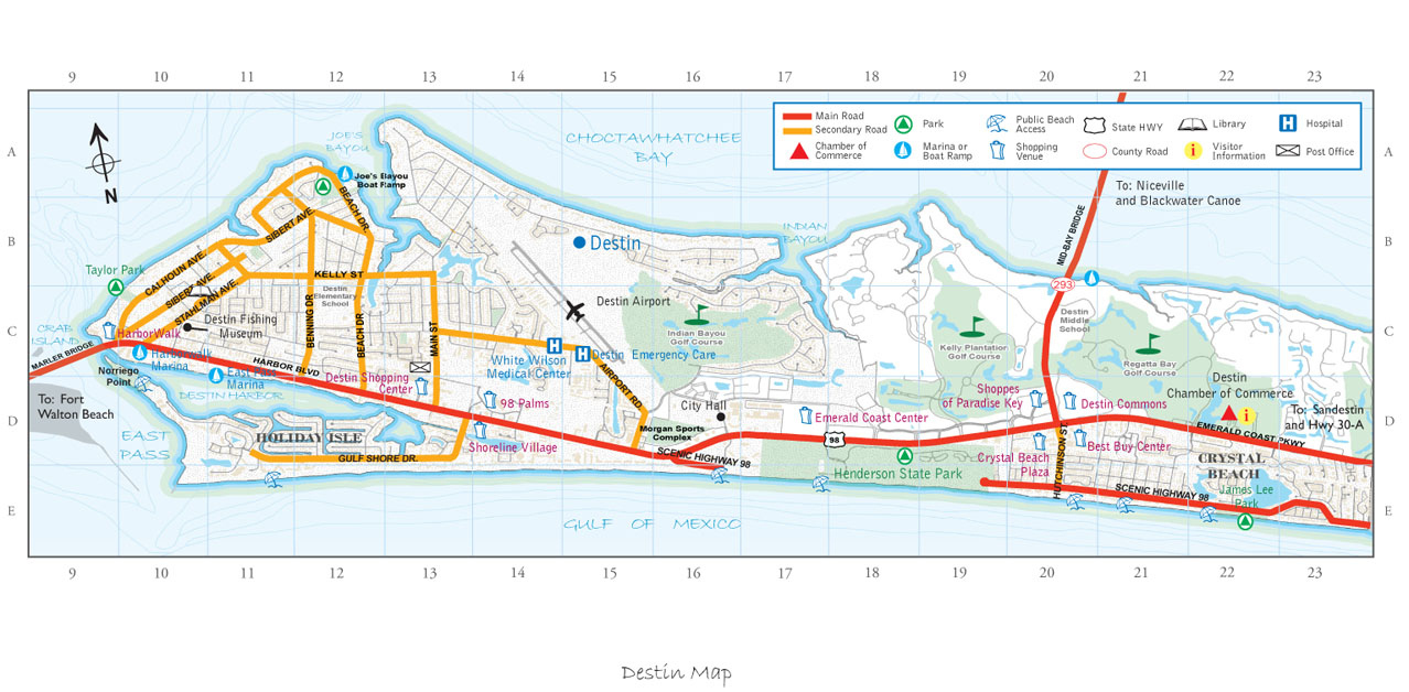 Map Of Destin Florida Attractions Printable Maps