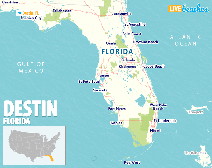 Map Of Destin Florida Live Beaches