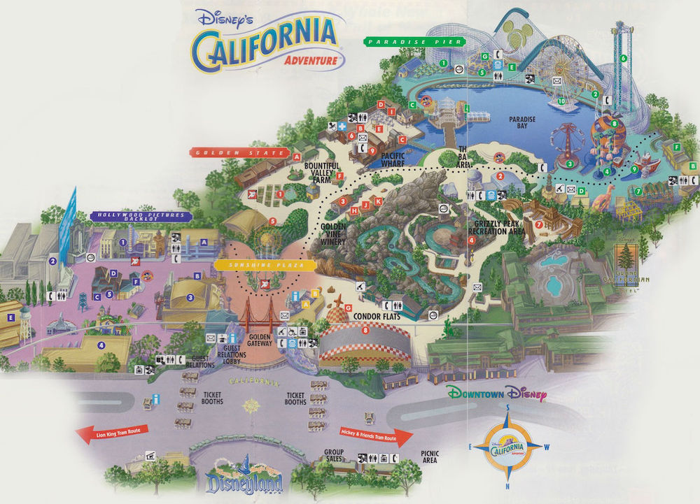 Map Of Disney California Adventure 2019