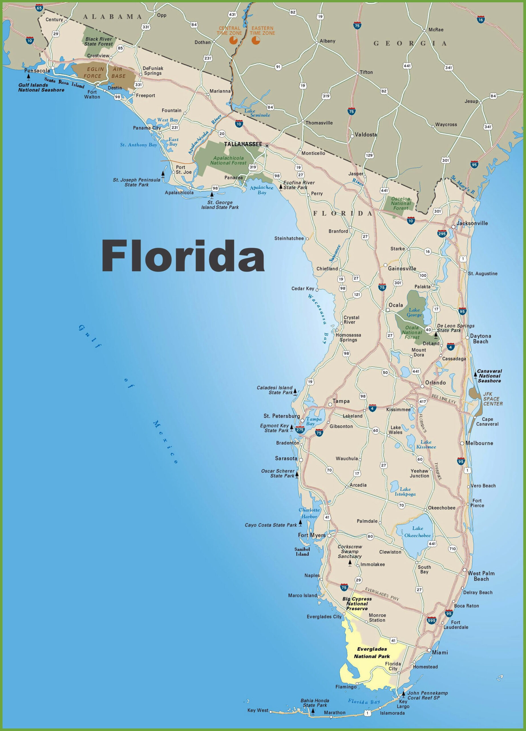 Map Of Eastern Fl And Travel Information Download Free Map Of 