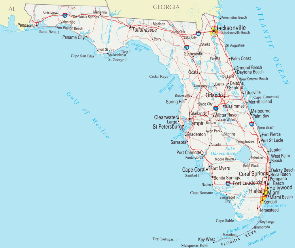 Map Of Florida Cities On Gulf Coast Globalsupportinitiative Wells