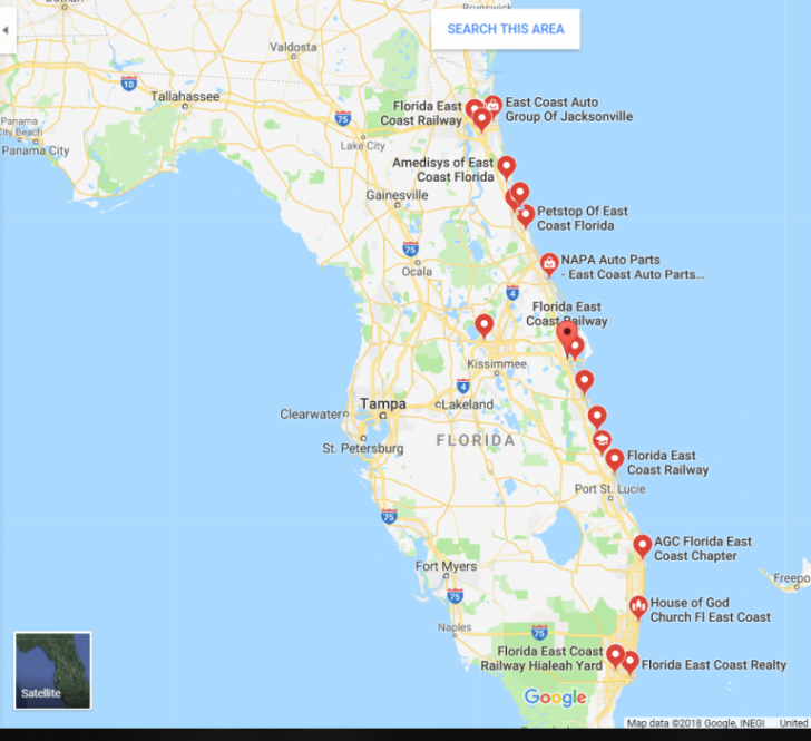 Exploded View Florida East Coast Map