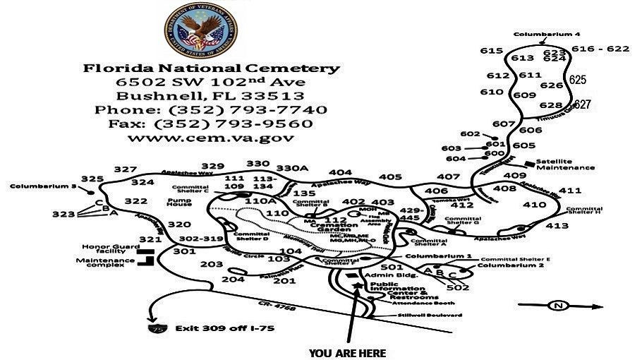 Map Of FLORIDA NATIONAL CEMETERY In 2020 Map Of Florida National 
