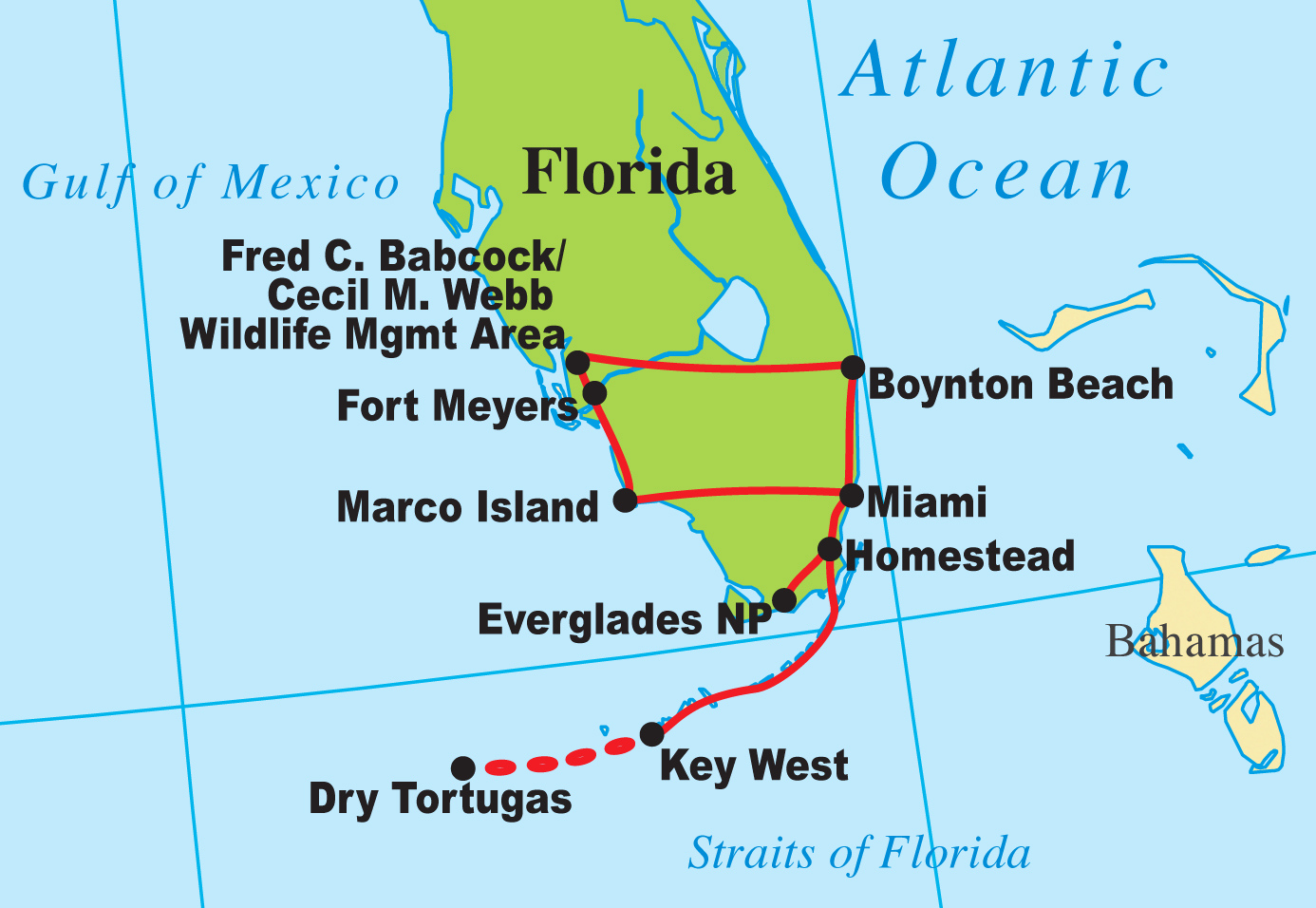 Marco island on a map