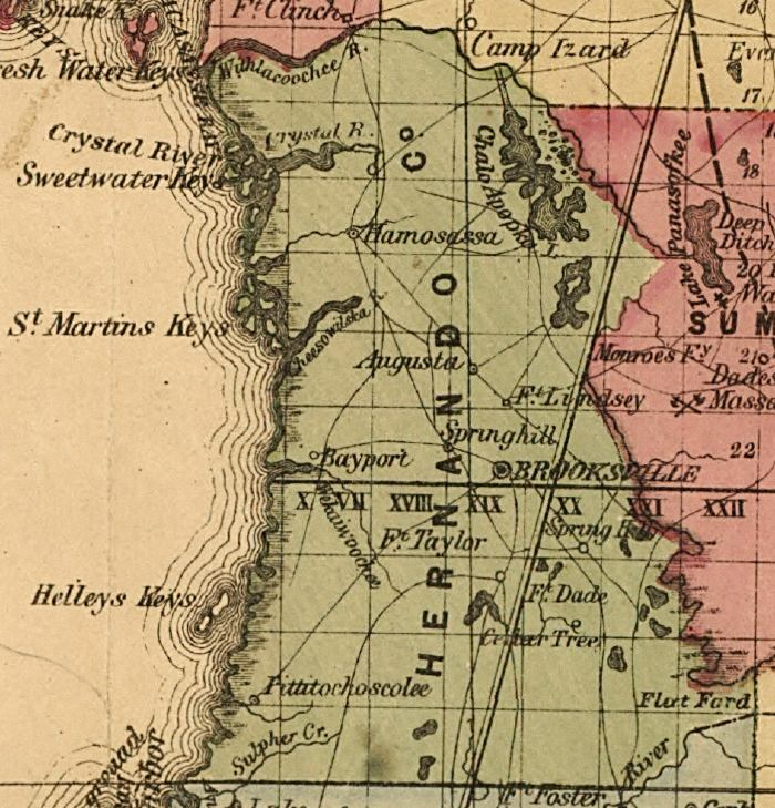 Map Of Hernando County Florida 1874