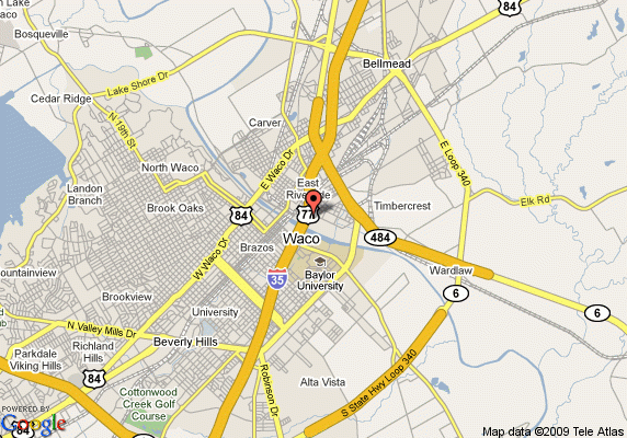 Map Of Hotel Waco Waco