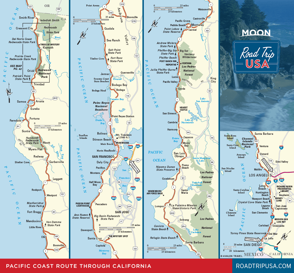 Map Of Hwy 1 California Coast Printable Maps