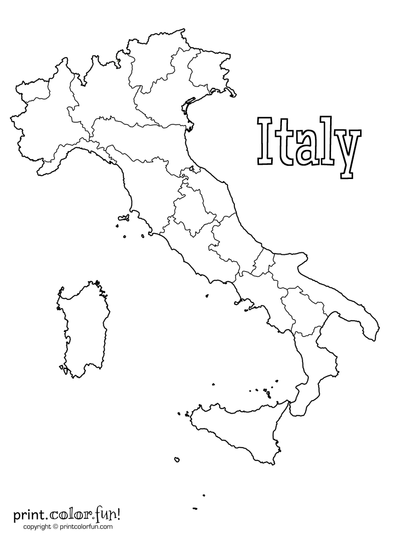 Map Of Italy Print Color Fun Free Printables Coloring Pages 