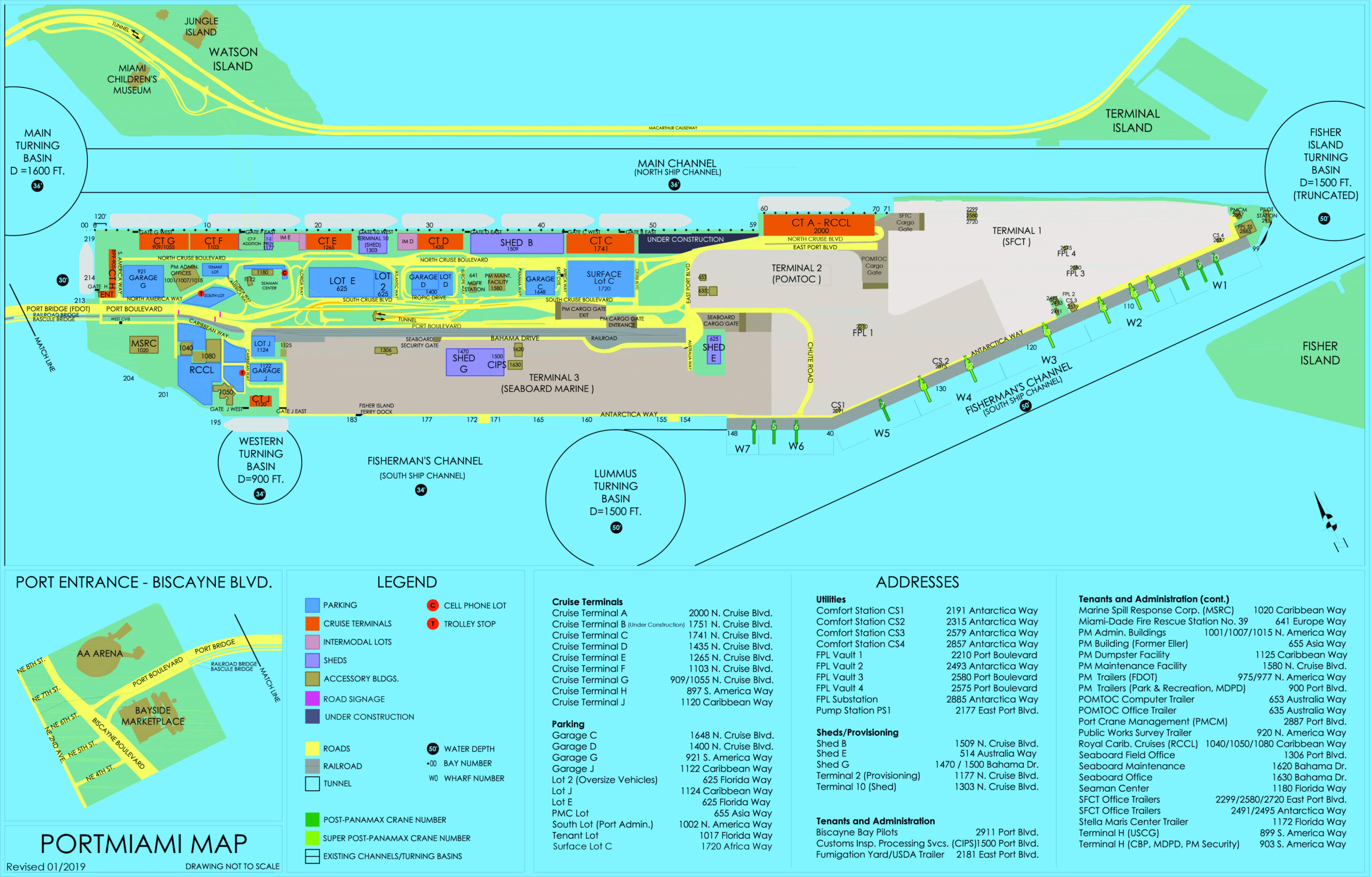 Map Of Miami Florida Cruise Ship Terminal Printable Maps