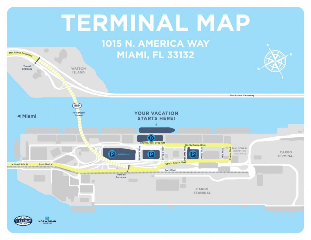 Map Of Miami Florida Cruise Ship Terminal Printable Maps