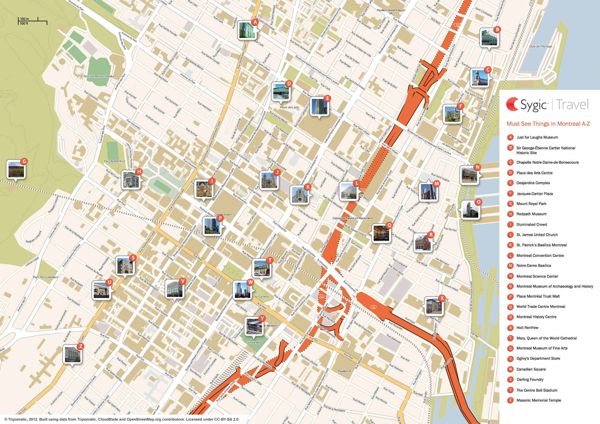 Map Of Montreal Attractions Tripomatic