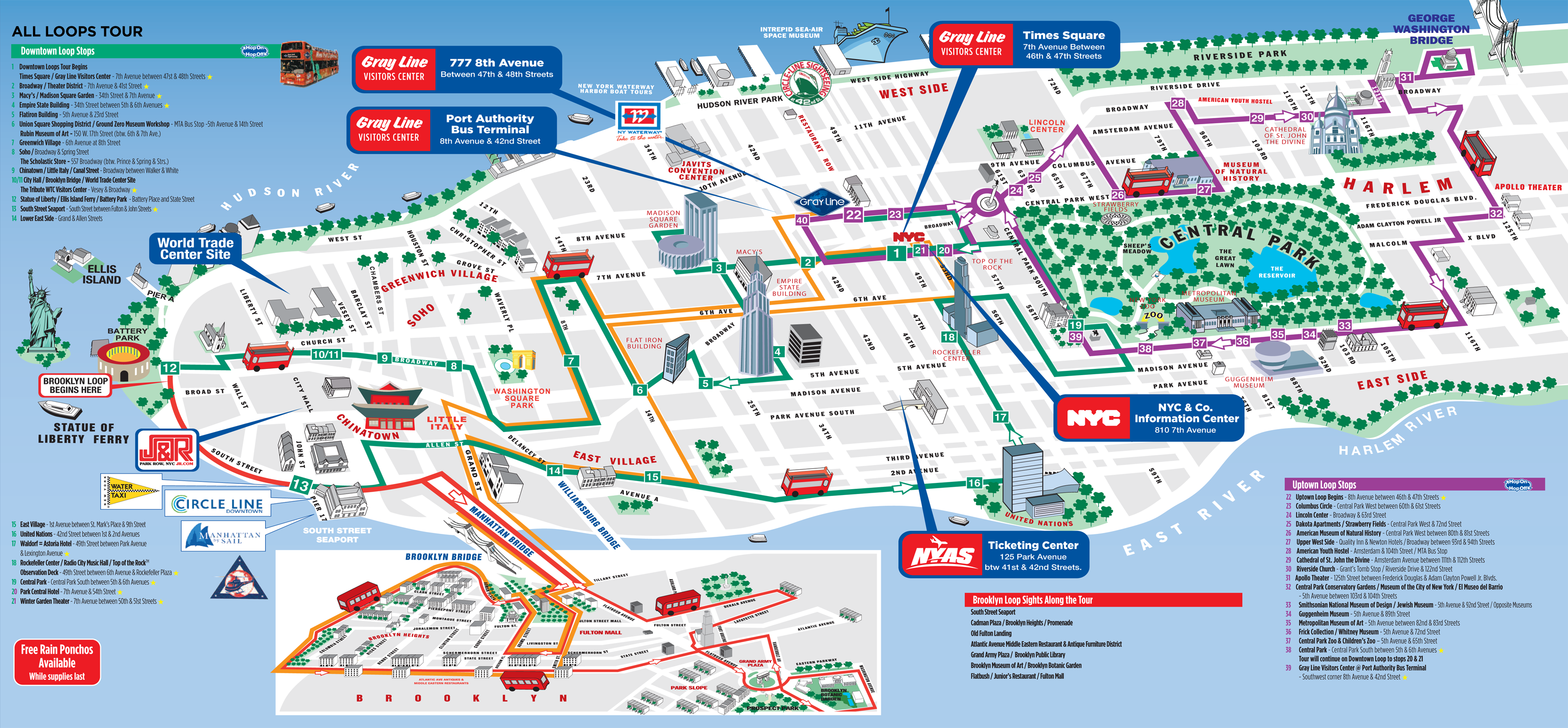 Map Of New York Manhattan Tourist Sights And Attractions From 