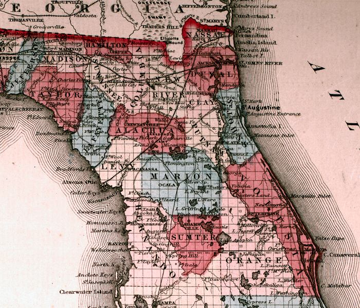 Map Of North Florida 1863