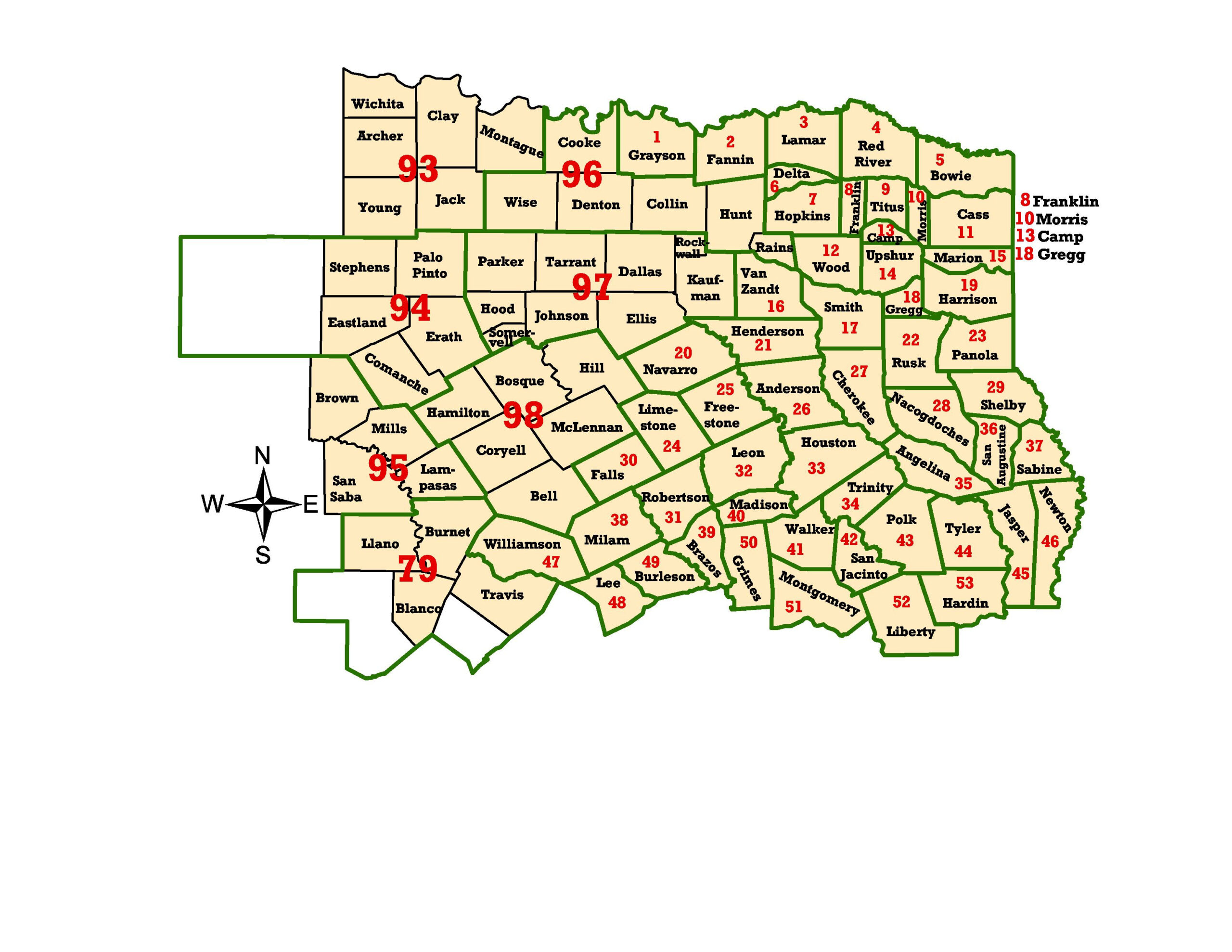 Map Of Northeast Texas Counties Printable Maps