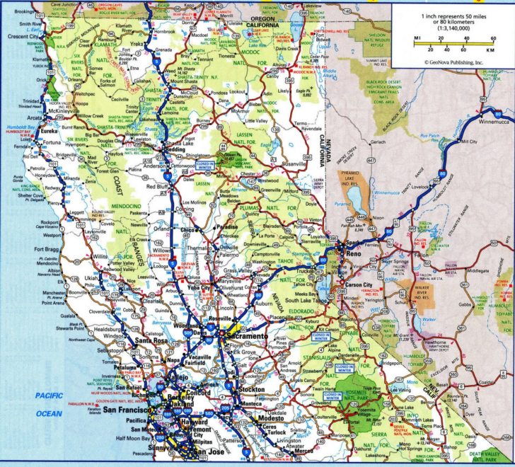 Road Map Of Oregon And California