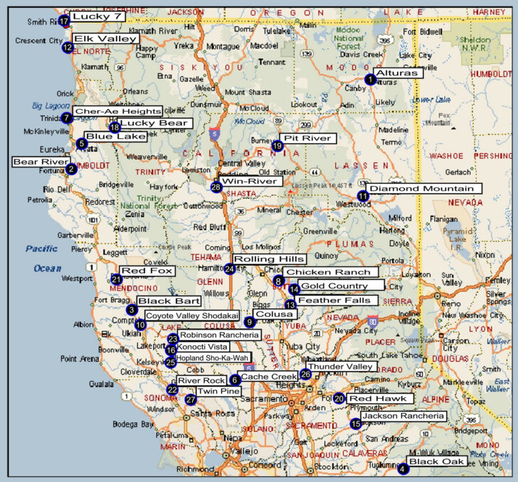 Printable Map Of Northern California Cities And Towns