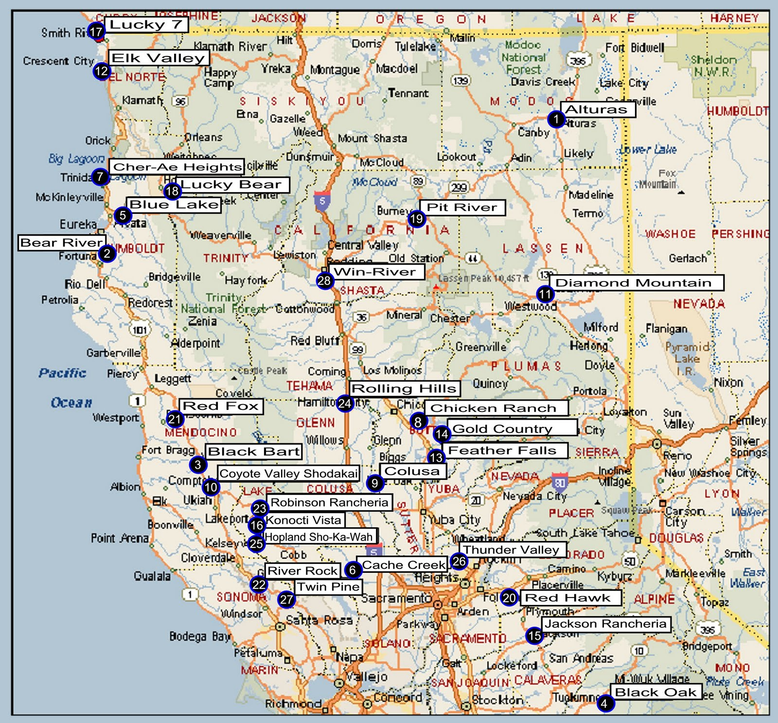 Map Of Northern California Cities And Towns Printable Maps